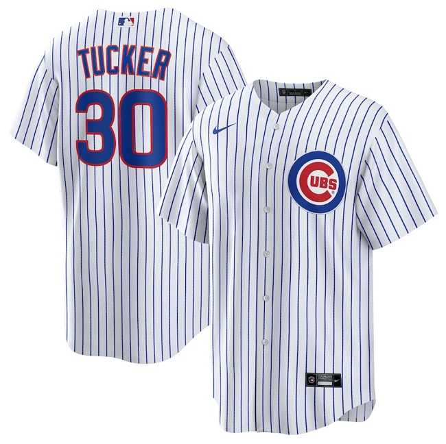 Men%27s Chicago Cubs #30 Kyle Tucker White 2024 Cool Base Stitched Jersey Dzhi->boston red sox->MLB Jersey